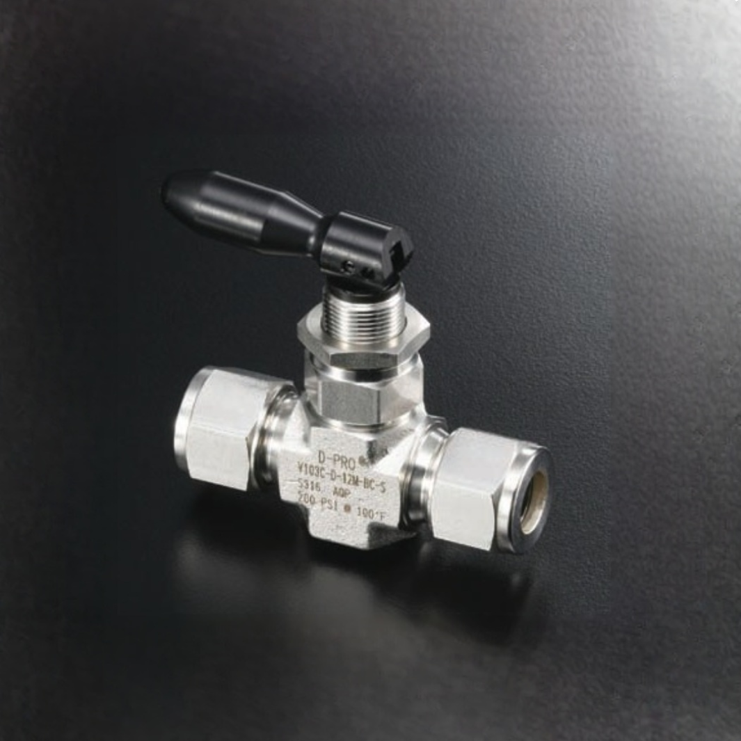 DK-Lok V103 Series Toggle Needle Valve, 2.00 mm Orifice, 300 psig, 1/8